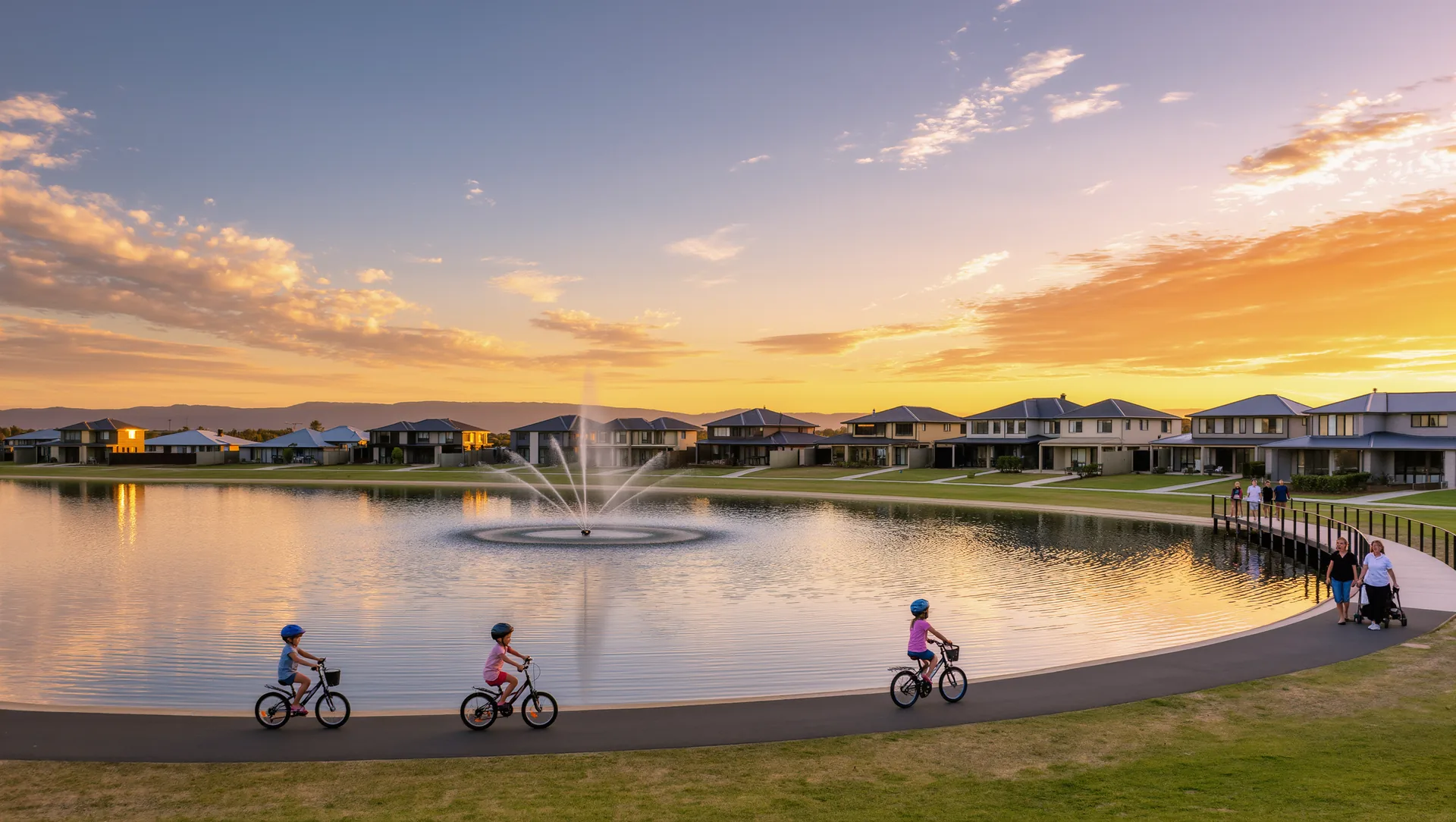 Street at golden hour in Pakenham
